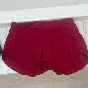 Red lululemon shorts barely used